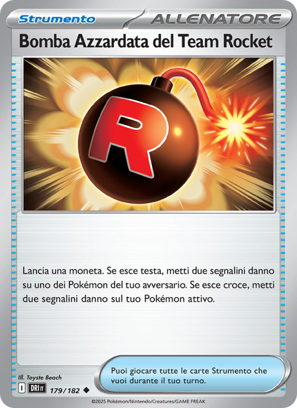 Bomba Azzardata del Team Rocket 179/244 — Rivali Predestinati (Italian Pokémon TCG card)