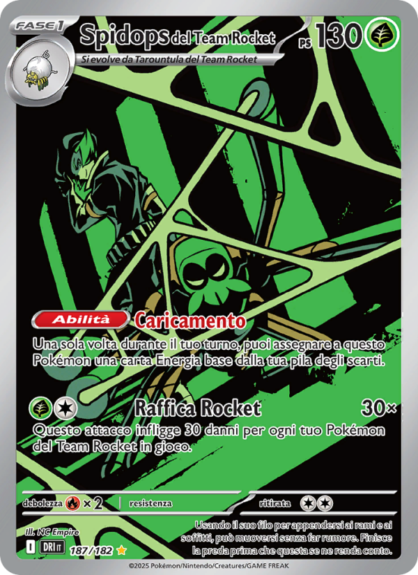 Spidops del Team Rocket 187/244 — Rivali Predestinati (Italian Pokémon TCG card)