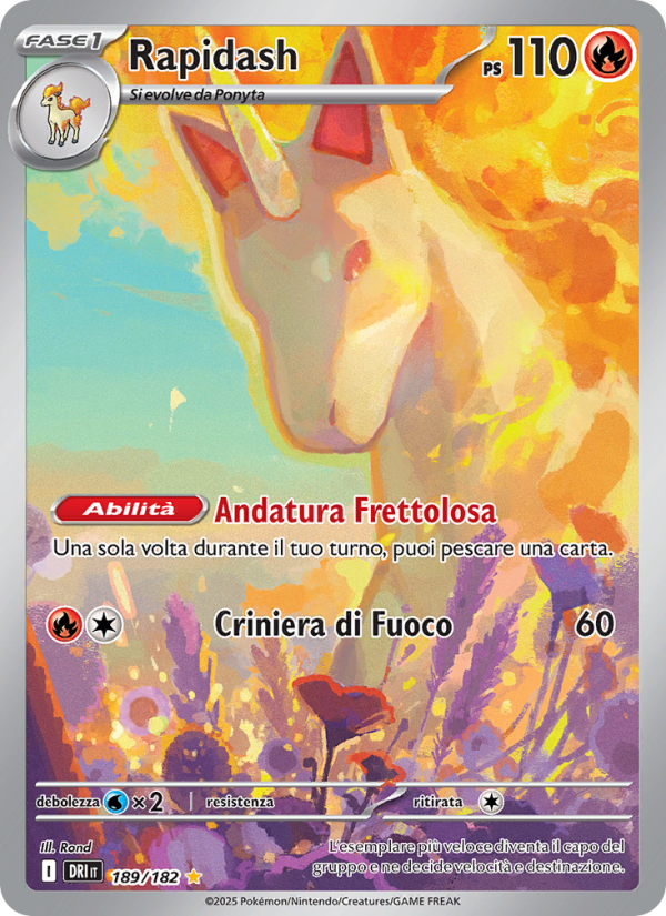Rapidash 189/244 — Rivali Predestinati (Italian Pokémon TCG card)