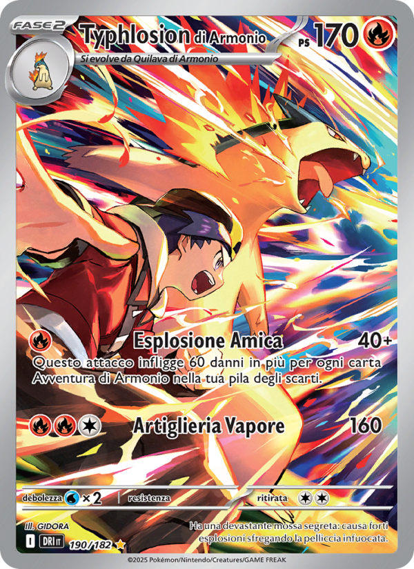 Typhlosion di Armonio 190/244 — Rivali Predestinati (Italian Pokémon TCG card)