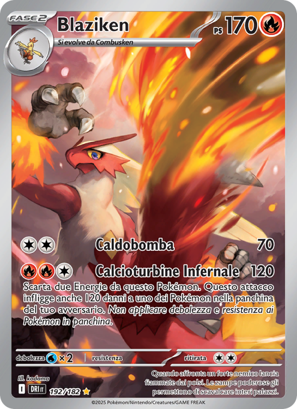 Blaziken 192/244 — Rivali Predestinati (Italian Pokémon TCG card)