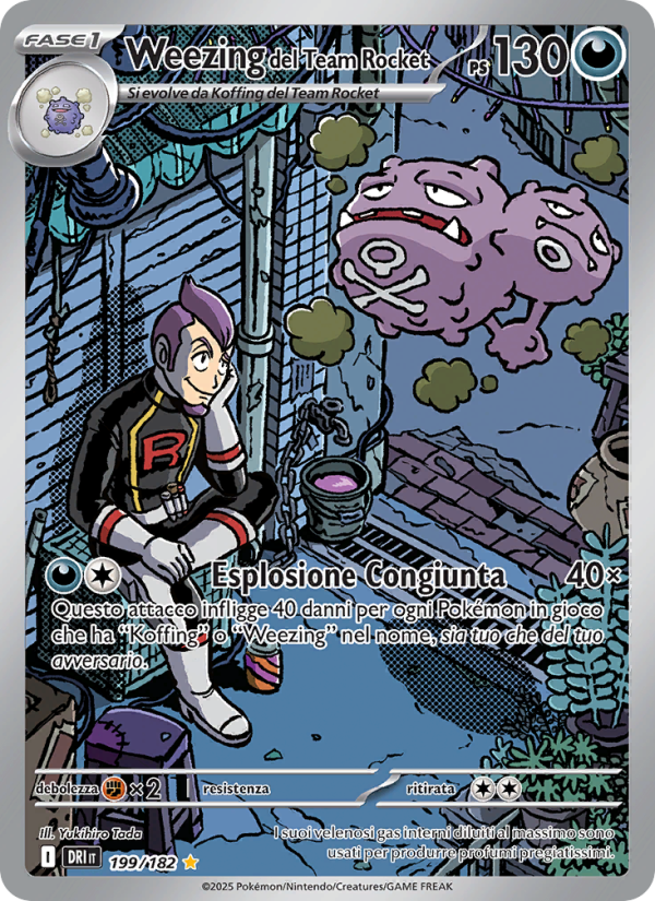 Weezing del Team Rocket 199/244 — Rivali Predestinati (Italian Pokémon TCG card)
