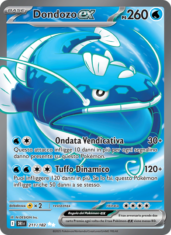 Dondozo-ex 211/244 — Rivali Predestinati (Italian Pokémon TCG card)