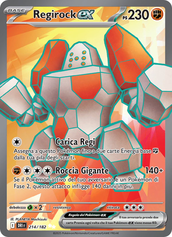 Regirock-ex 214/244 — Rivali Predestinati (Italian Pokémon TCG card)