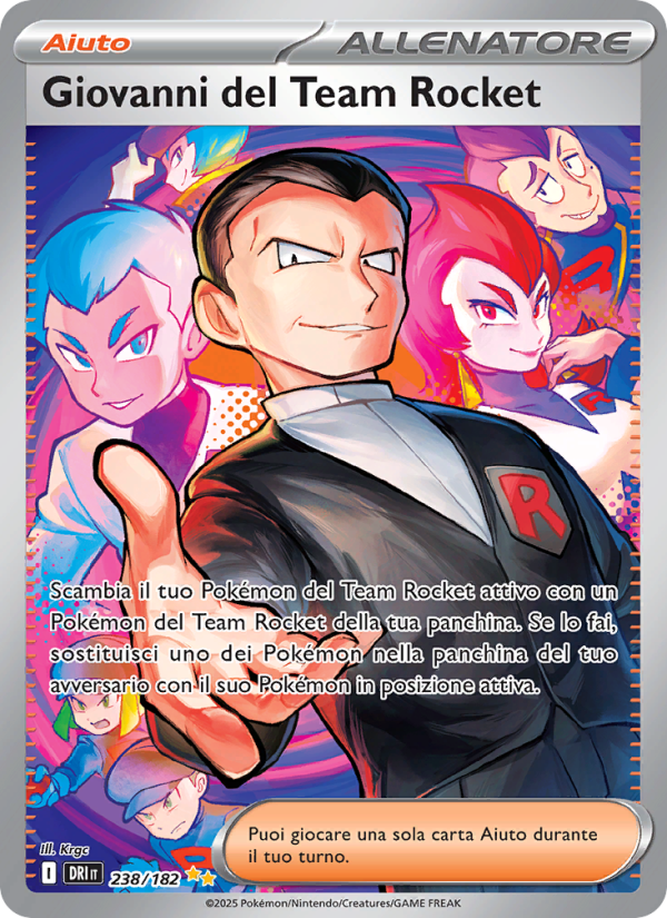 Giovanni del Team Rocket 238/244 — Rivali Predestinati (Italian Pokémon TCG card)