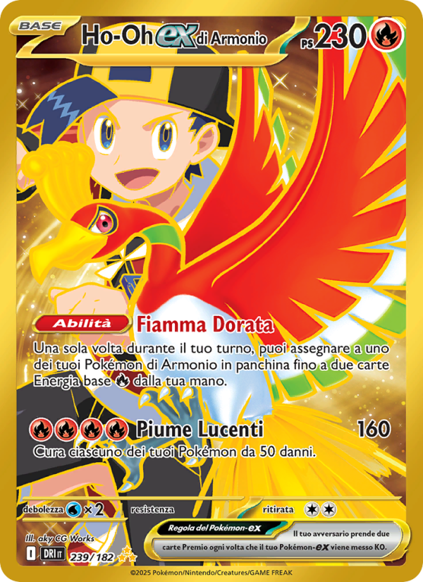 Ho-Oh-ex di Armonio 239/244 — Rivali Predestinati (Italian Pokémon TCG card)
