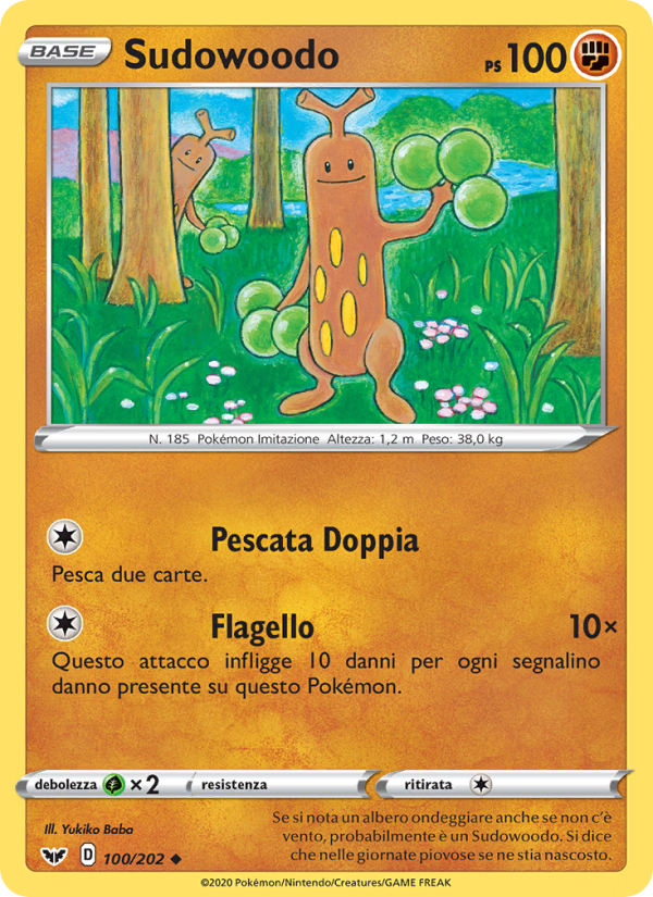 Sudowoodo 100/216 — Sword & Shield (Italian Pokémon TCG card)