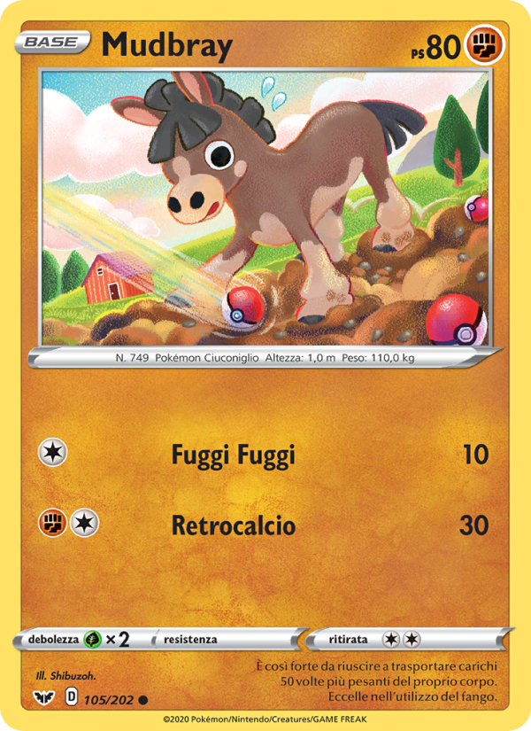 Mudbray 105/216 — Spada e Scudo (Italian Pokémon TCG card)