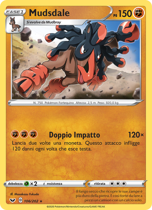 Mudsdale 106/216 — Spada e Scudo (Italian Pokémon TCG card)