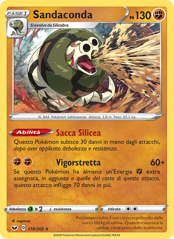 Sandaconda 110/216 — Spada e Scudo (Italian Pokémon TCG card)