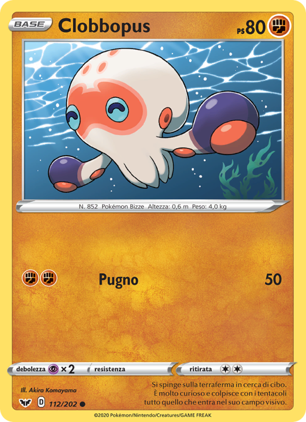 Clobbopus 112/216 — Spada e Scudo (Italian Pokémon TCG card)