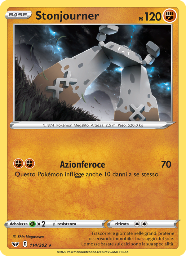Stonjourner 114/216 — Spada e Scudo (Italian Pokémon TCG card)