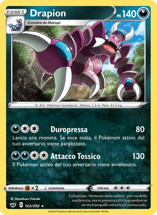 Drapion 122/216 — Spada e Scudo (Italian Pokémon TCG card)
