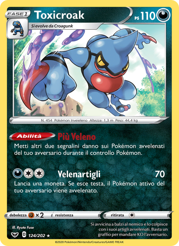 Toxicroak 124/216 — Spada e Scudo (Italian Pokémon TCG card)