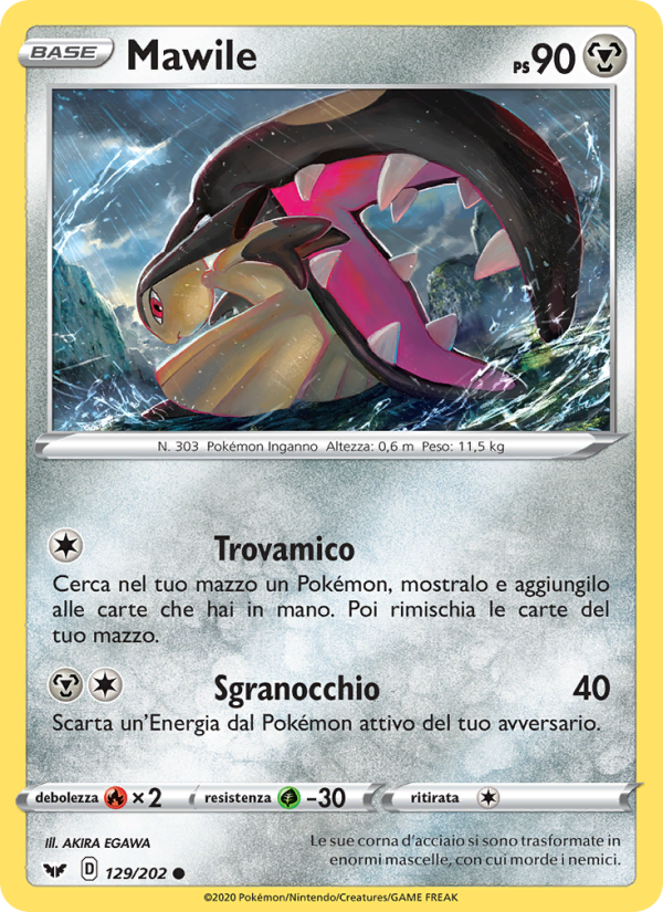 Mawile 129/216 — Spada e Scudo (Italian Pokémon TCG card)