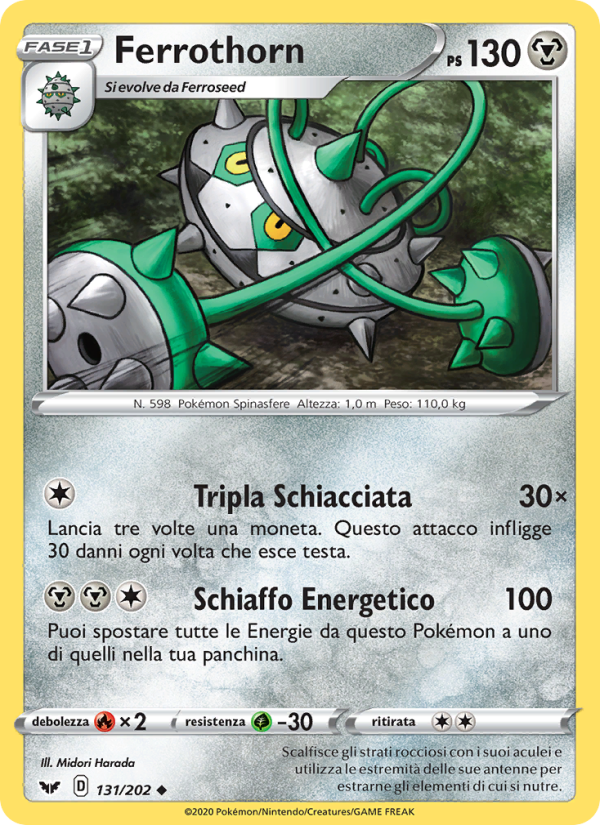 Ferrothorn 131/216 — Spada e Scudo (Italian Pokémon TCG card)