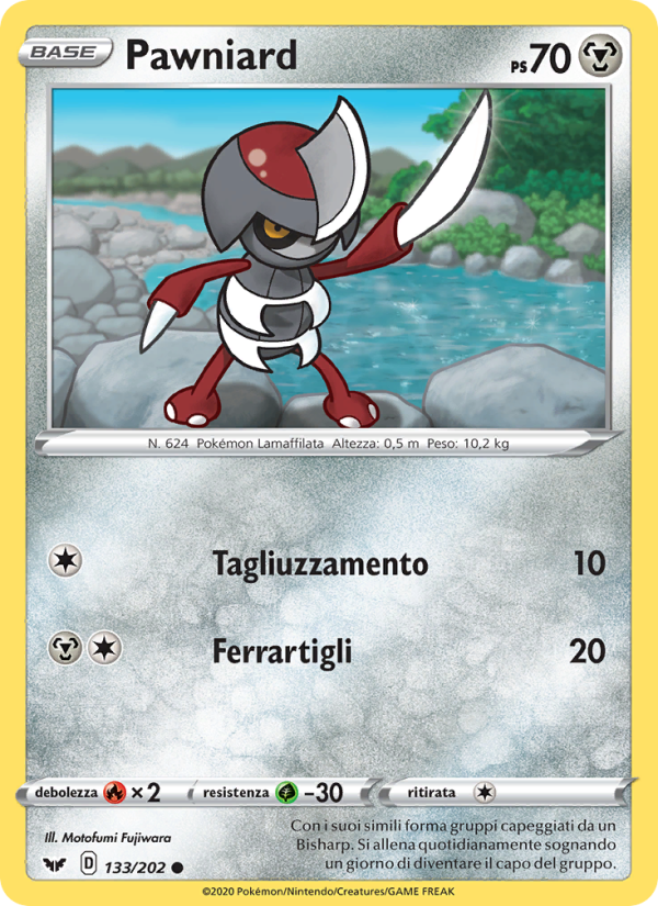 Pawniard 133/216 — Spada e Scudo (Italian Pokémon TCG card)