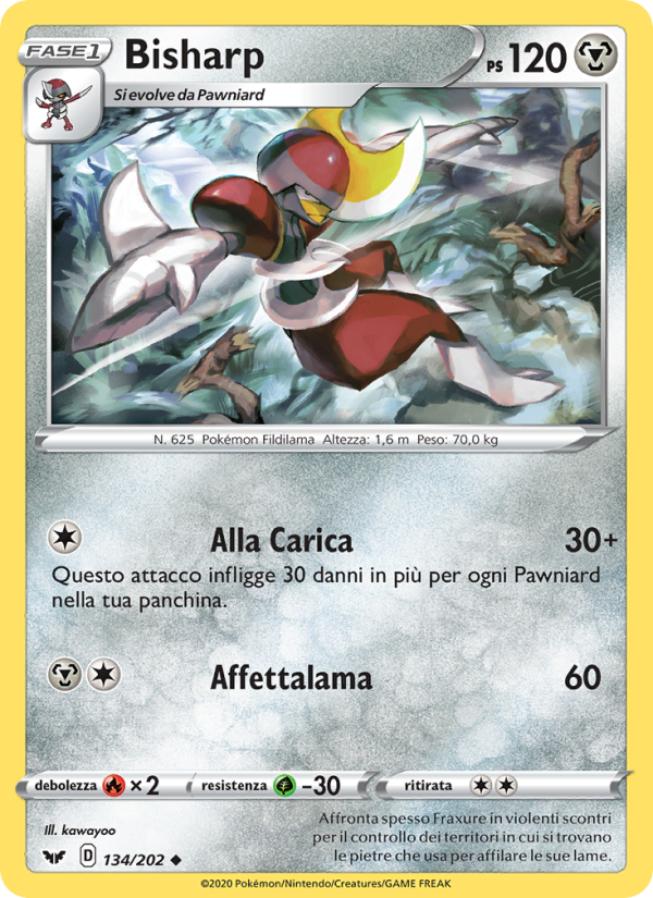 Bisharp 134/216 — Spada e Scudo (Italian Pokémon TCG card)