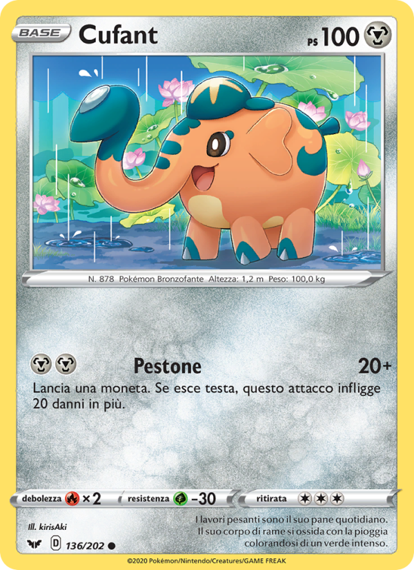 Cufant 136/216 — Spada e Scudo (Italian Pokémon TCG card)