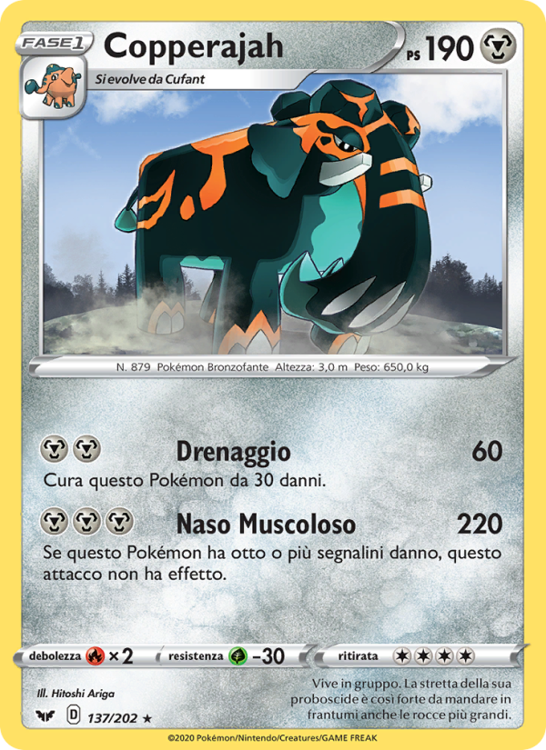 Copperajah 137/216 — Spada e Scudo (Italian Pokémon TCG card)