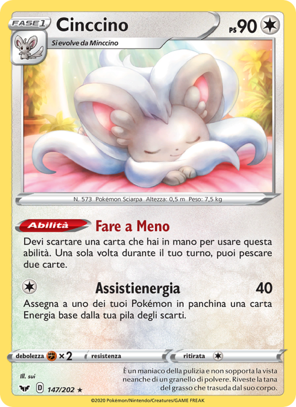 Cinccino 147/216 — Spada e Scudo (Italian Pokémon TCG card)