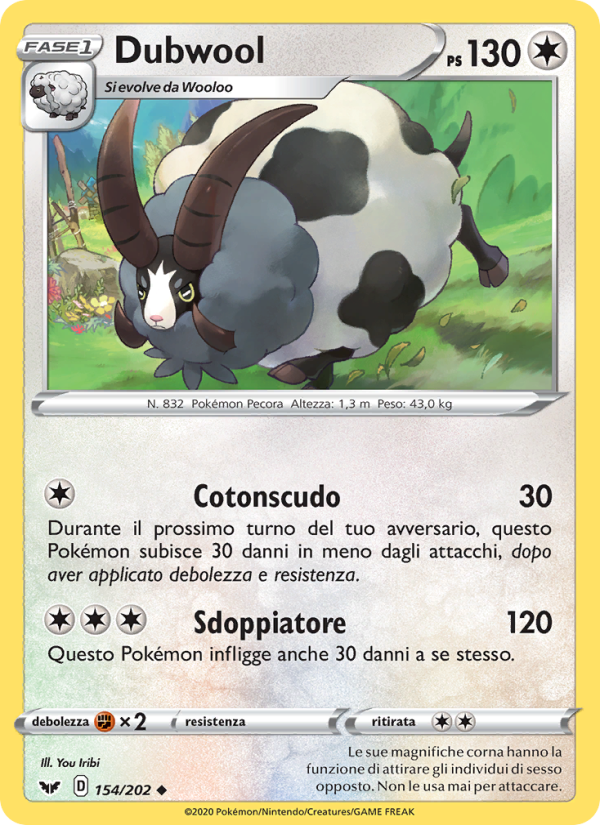 Dubwool 154/216 — Spada e Scudo (Italian Pokémon TCG card)