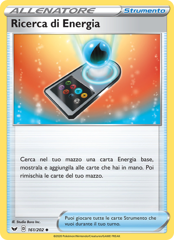 Ricerca di Energia 161/216 — Spada e Scudo (Italian Pokémon TCG card)