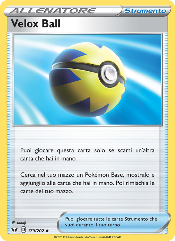 Velox Ball 179/216 — Spada e Scudo (Italian Pokémon TCG card)