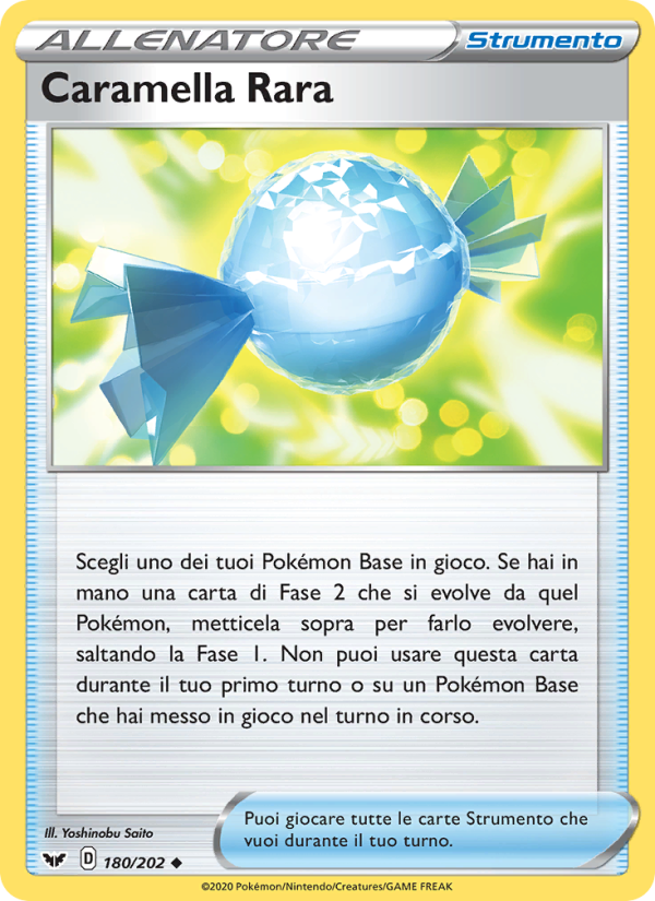 Caramella Rara 180/216 — Spada e Scudo (Italian Pokémon TCG card)