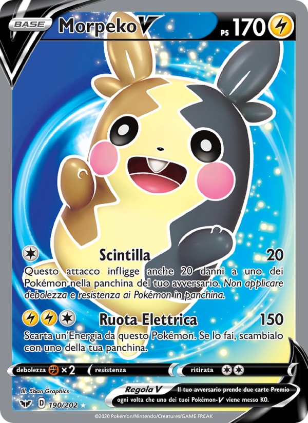 Morpeko V 190/216 — Spada e Scudo (Italian Pokémon TCG card)