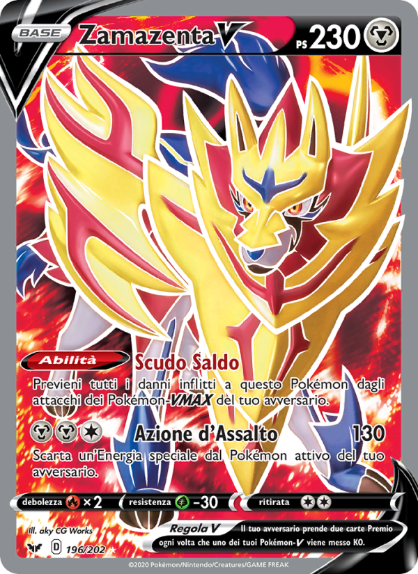 Zamazenta V 196/216 — Sword & Shield (Italian Pokémon TCG card)