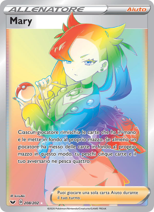 Mary 208/216 — Spada e Scudo (Italian Pokémon TCG card)