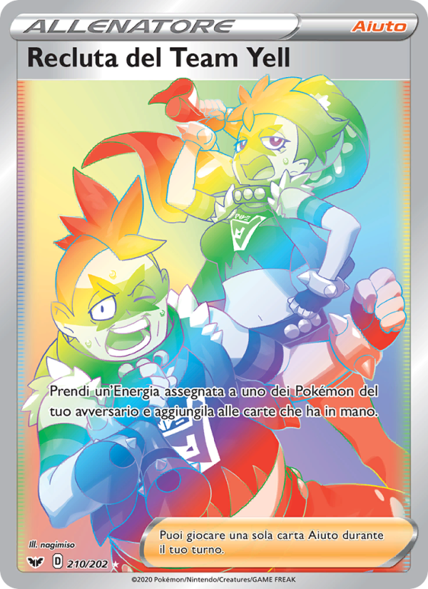 Recluta del Team Yell 210/216 — Spada e Scudo (Italian Pokémon TCG card)