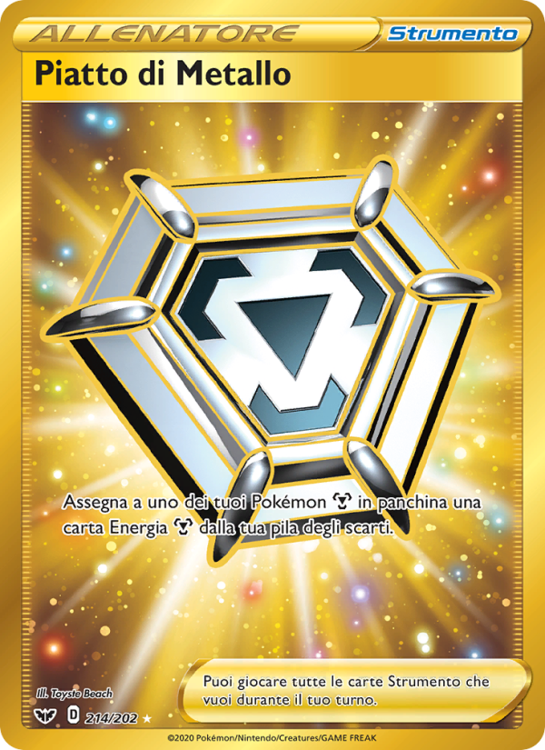 Piatto di Metallo 214/216 — Spada e Scudo (Italian Pokémon TCG card)