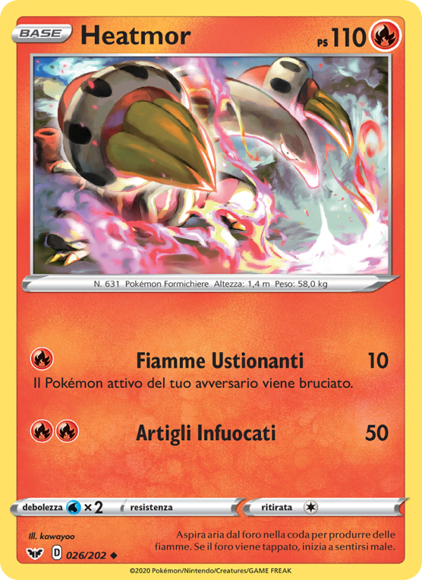 Heatmor 026/216 — Sword & Shield (Italian Pokémon TCG card)