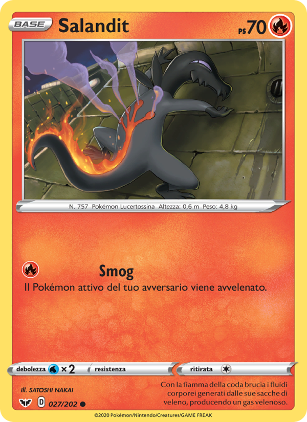 Salandit 027/216 — Spada e Scudo (Italian Pokémon TCG card)