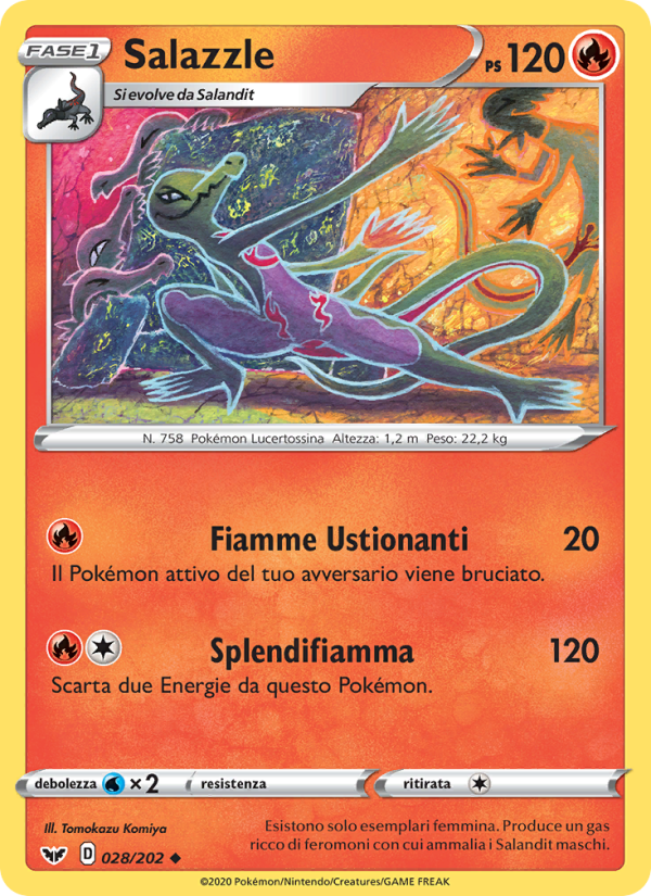 Salazzle 028/216 — Spada e Scudo (Italian Pokémon TCG card)