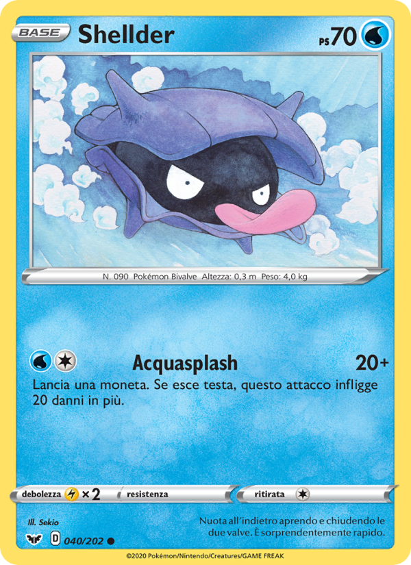 Shellder 040/216 — Spada e Scudo (Italian Pokémon TCG card)