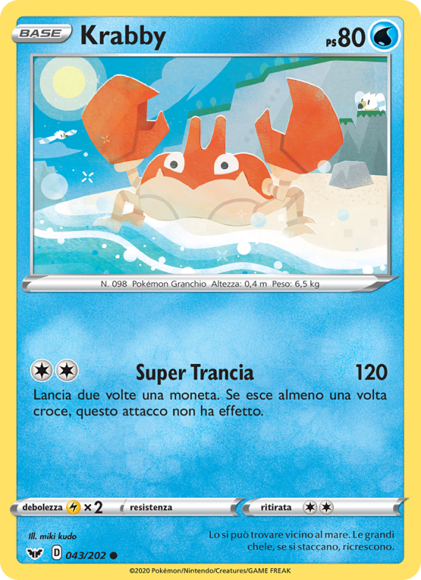 Krabby 043/216 — Spada e Scudo (Italian Pokémon TCG card)