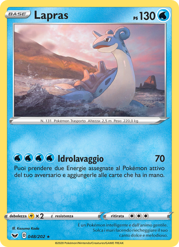 Lapras 048/216 — Sword & Shield (Italian Pokémon TCG card)