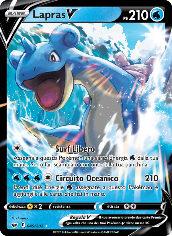Lapras V 049/216 — Spada e Scudo (Italian Pokémon TCG card)