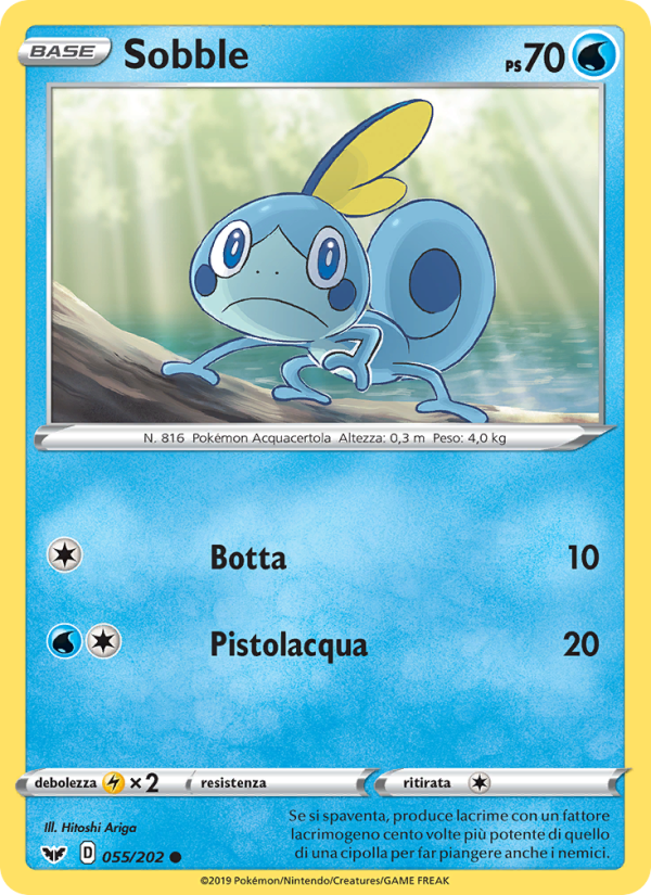 Sobble 055/216 — Spada e Scudo (Italian Pokémon TCG card)
