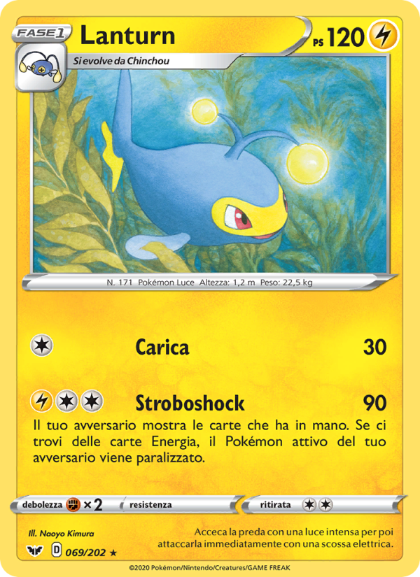 Lanturn 069/216 — Spada e Scudo (Italian Pokémon TCG card)