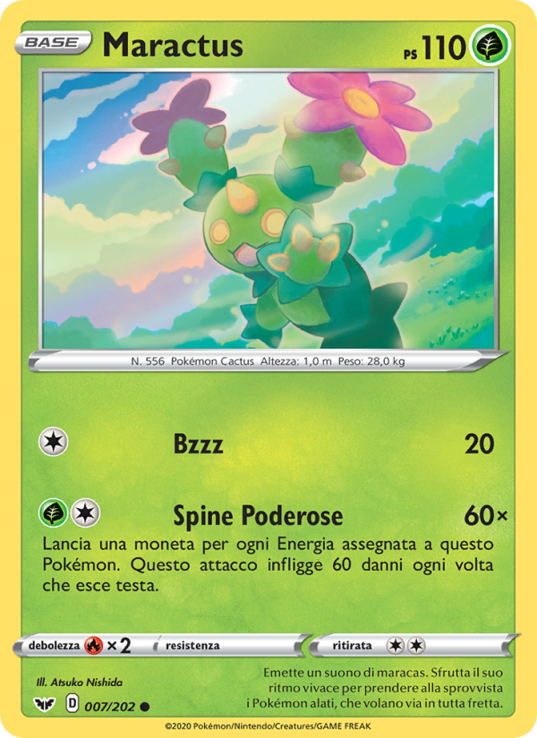 Maractus 007/216 — Spada e Scudo (Italian Pokémon TCG card)