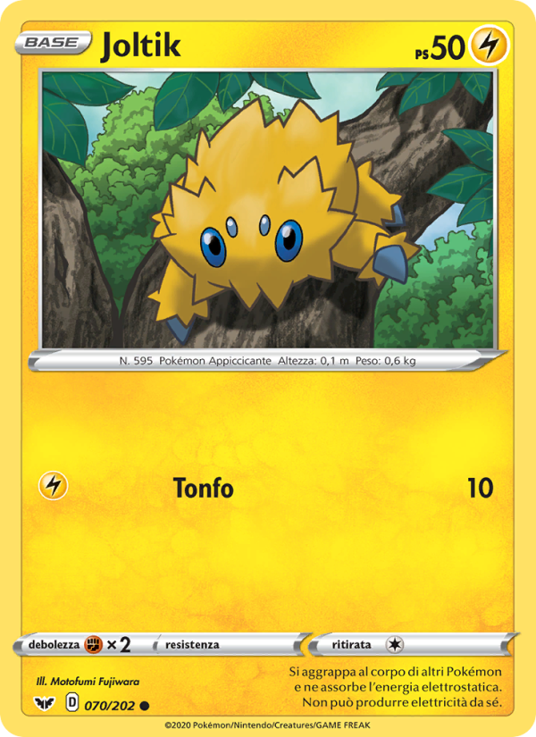 Joltik 070/216 — Spada e Scudo (Italian Pokémon TCG card)