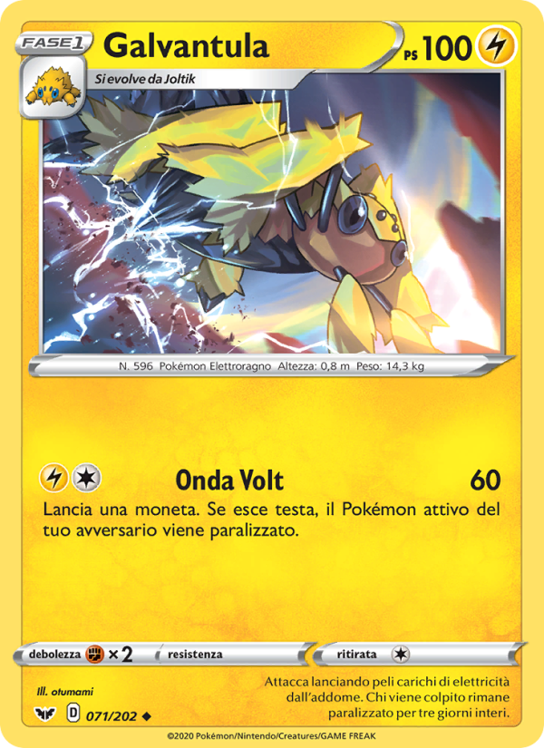 Galvantula 071/216 — Spada e Scudo (Italian Pokémon TCG card)