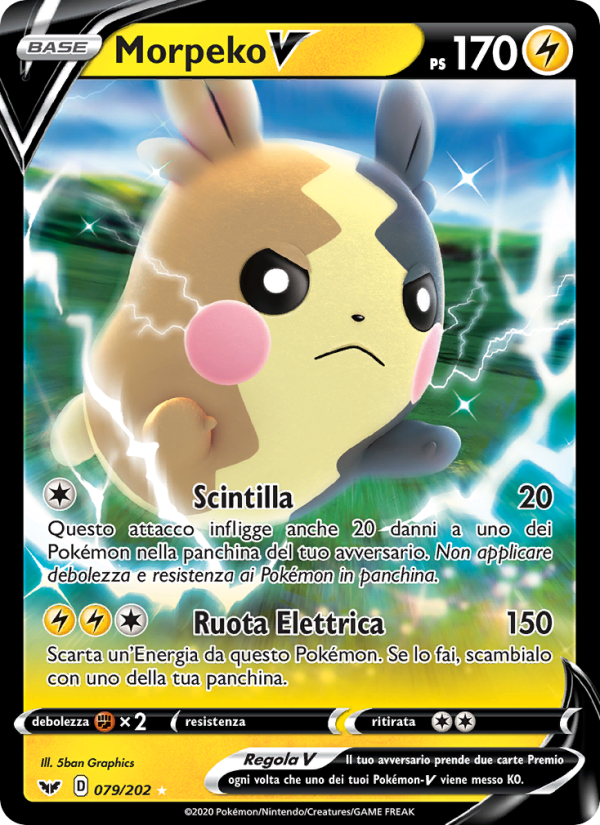 Morpeko V 079/216 — Spada e Scudo (Italian Pokémon TCG card)