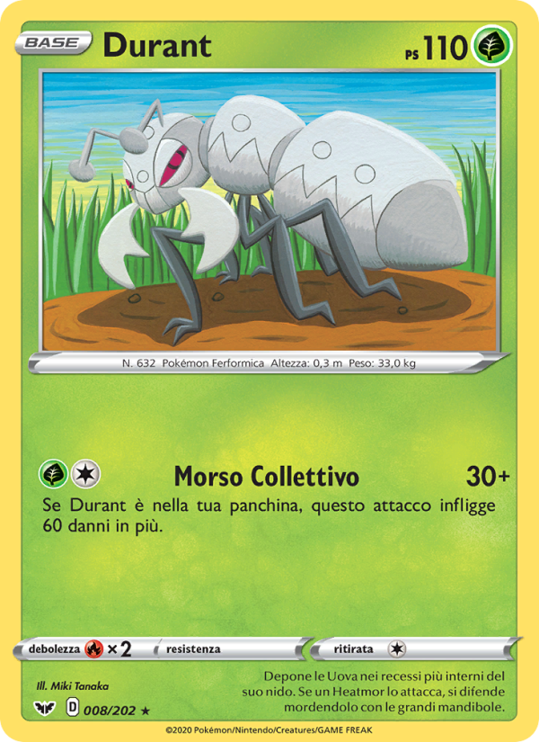 Durant 008/216 — Spada e Scudo (Italian Pokémon TCG card)
