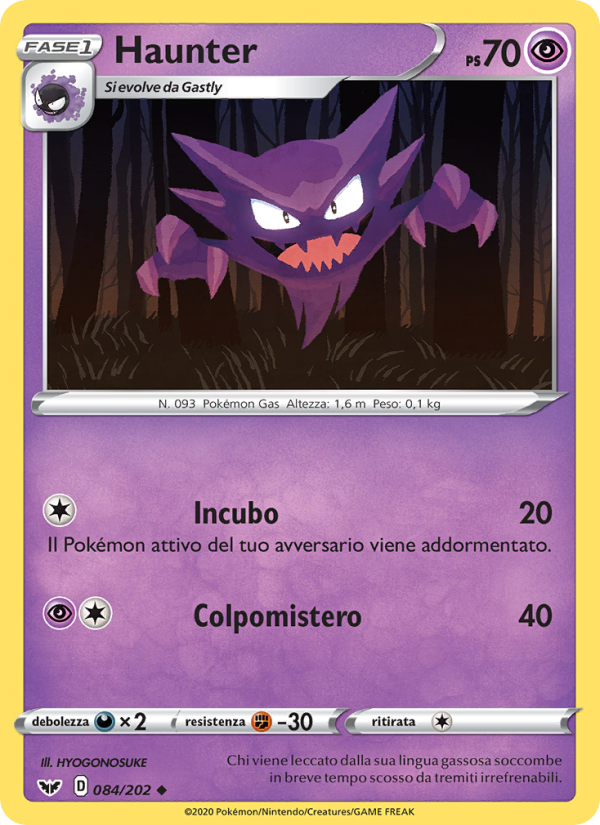 Haunter 084/216 — Spada e Scudo (Italian Pokémon TCG card)