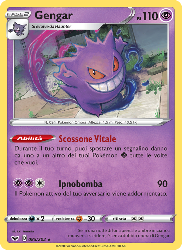 Gengar 085/216 — Spada e Scudo (Italian Pokémon TCG card)